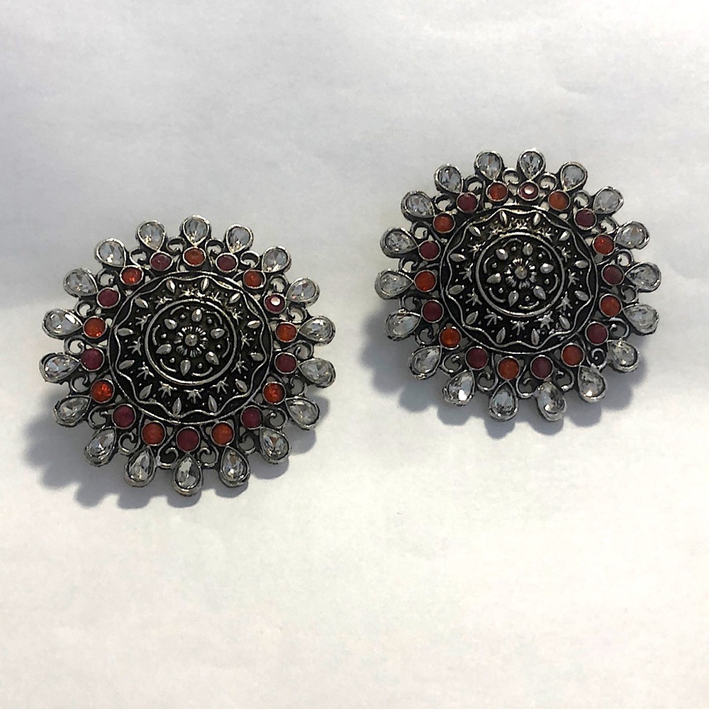 Vintage big statement metal earrings